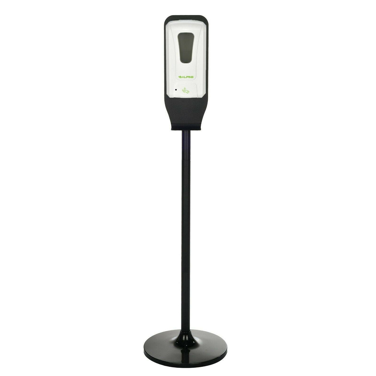 White Automatic Gel Hand Sanitizer and Soap Dispenser with Floor Stand L213