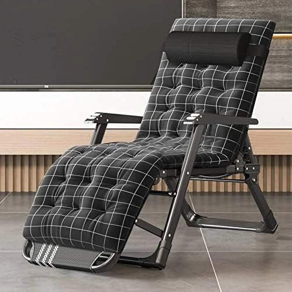 Folding Chair with Adjustable Backrest and Removable Cushion X77065
