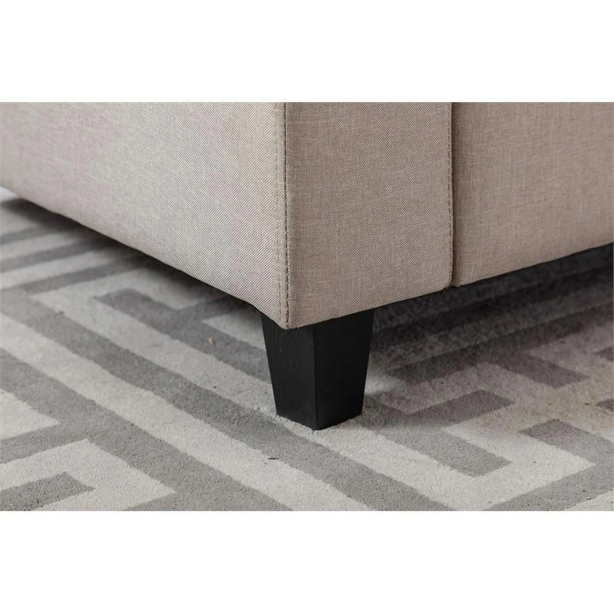 Beige Fabric Reversible Sectional with Charging Port and Storage Console Y1559