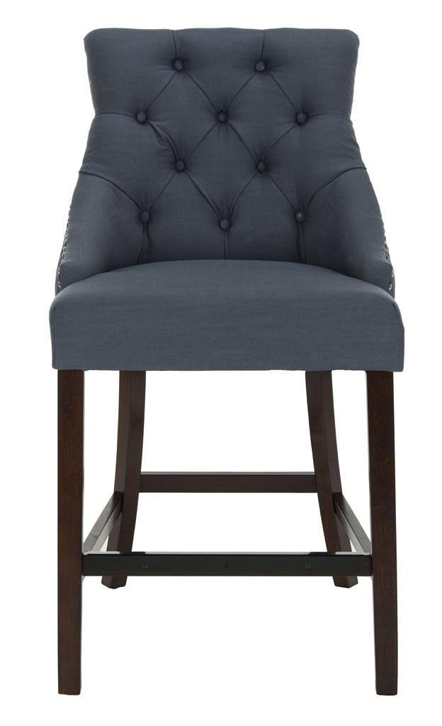 Navy Tufted Wing Back Counter Stool V782375