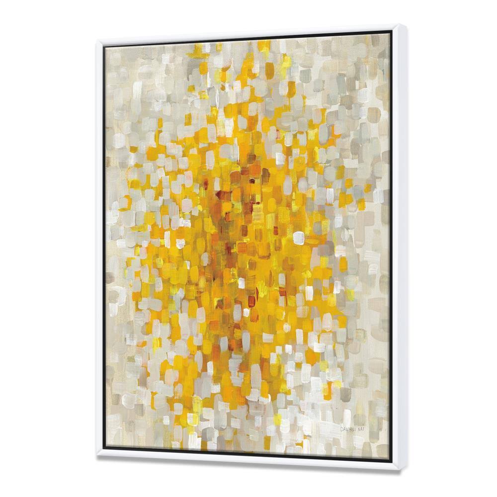 Yellow Explosion Blocks Framed Canvas, 16 inch x 32 inch F5130