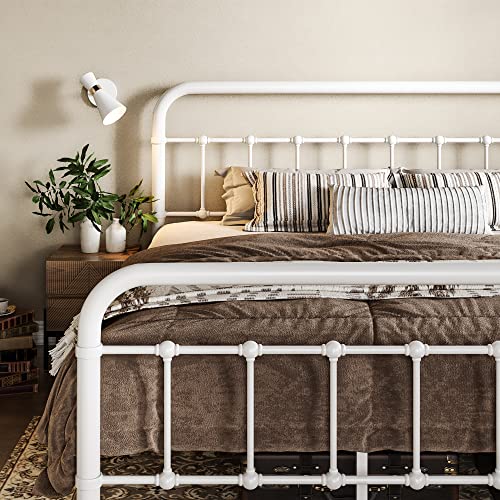 Full Size Black Metal Platform Bed Frame with Headboard and Footboard E702090