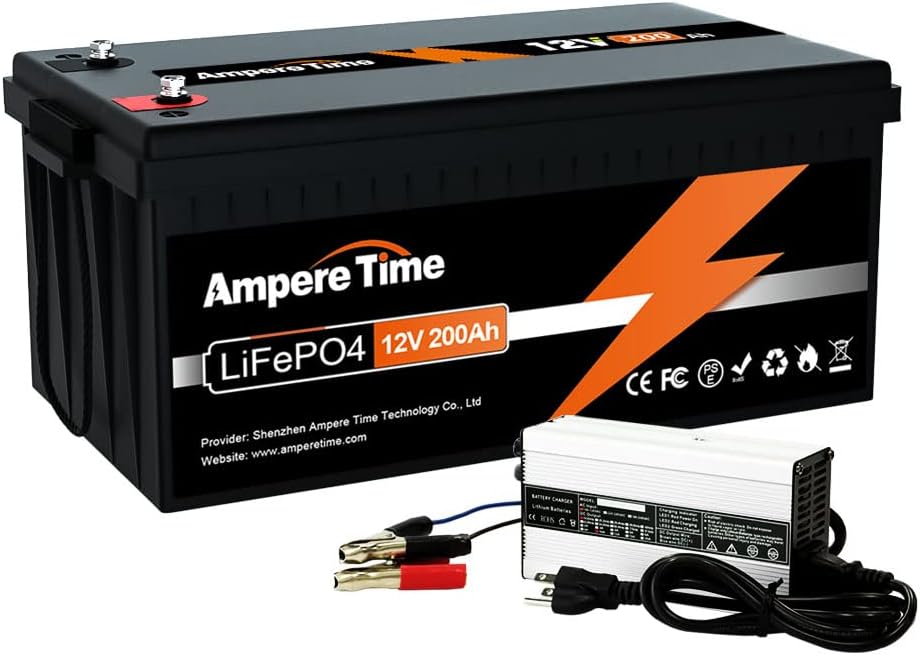 12V 300Ah LiFePO4 Battery with 14.6V 20A Lithium Battery Charger Q60599