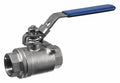 Ball Valve, 304 Stainless Steel, 1-Piece, Pipe Size 2 in X66174