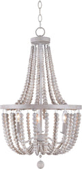 3 Lt Wood Bead Chandelier T80160