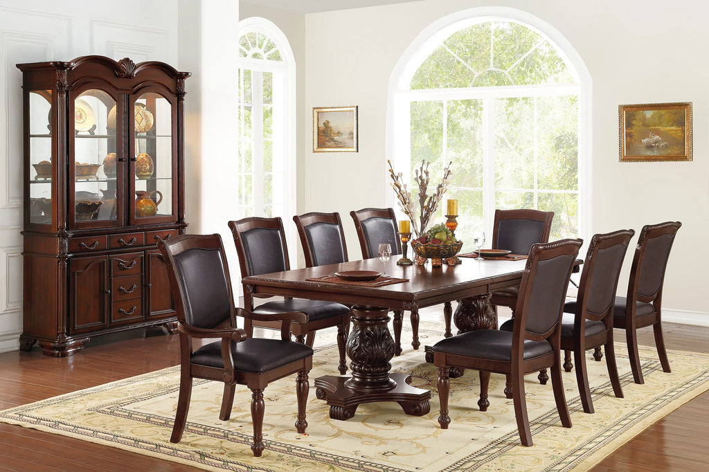 Set of 2 Brown Faux Leather Upholstered Rubberwood Arm Chairs W3356