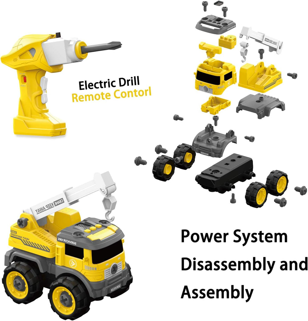 5 in one Construction Truck Take Apart Toy with Electric Drill N868110