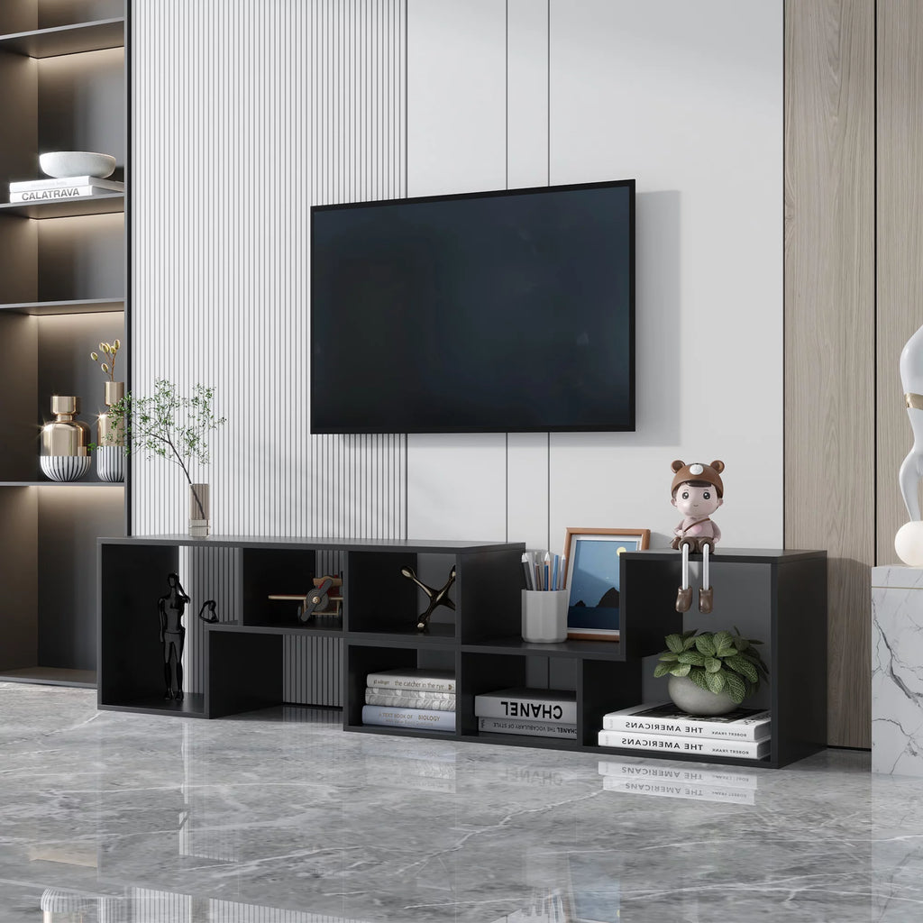 Black L Shape Wood TV Stand 41*17*12 Inch U948514