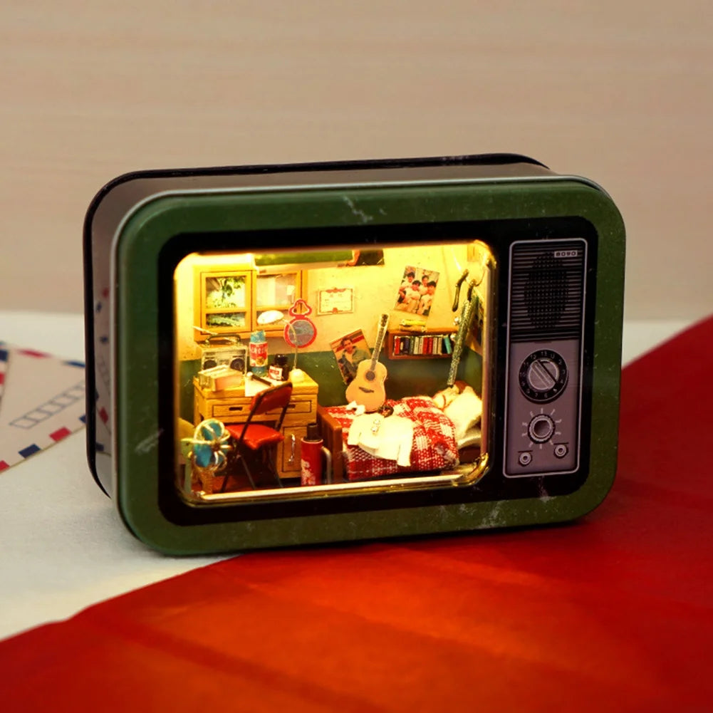 DIY Box Theater Wood Doll House Kit Mini Furniture Casa Roombox Toy P117
