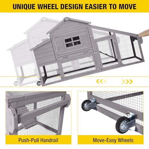 Large Mobile Chicken Coop with Wheels U34209