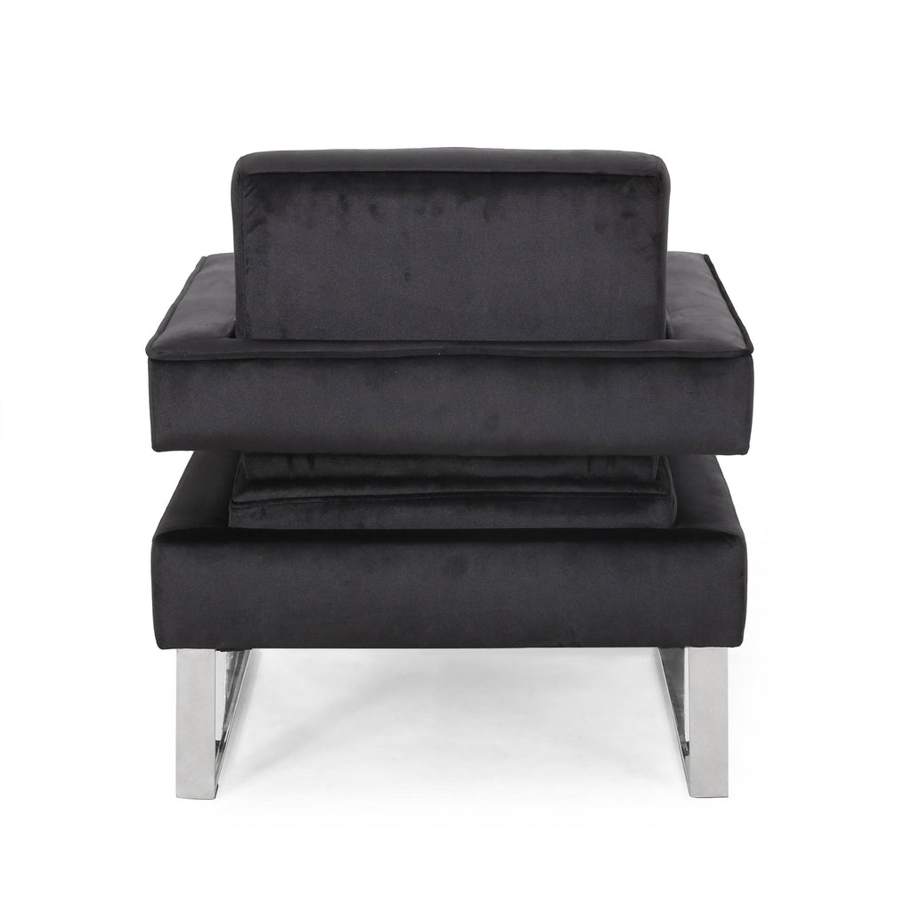 Gray Velvet Club Chair F838