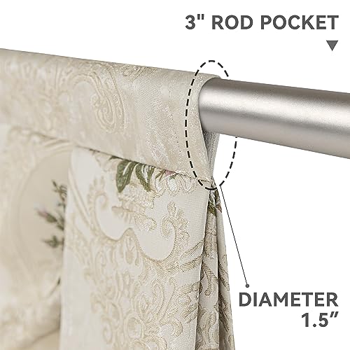 Pearly Beige Jacquard Waterfall Valance with Tassels, W79Inch K19290