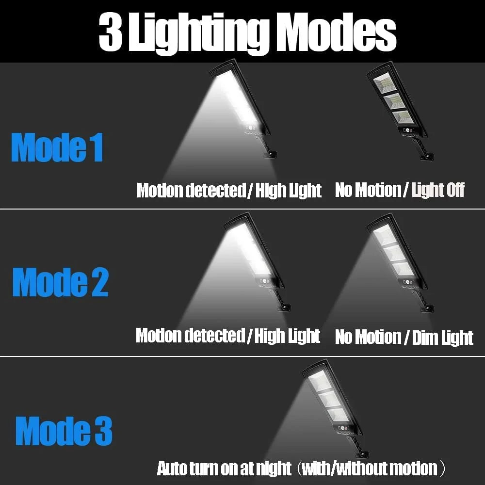 4 Pack Solar Street Lights Outdoor 180 LED Motion Sensor Flood Light with 3 Lighting Modes J21192