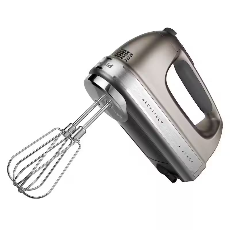 Contour Silver Hand Mixer with Beater and Whisk Attachments F414
