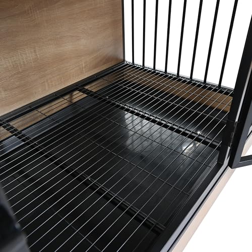 XL Double Large Wooden Dog Crate Furniture with Tray & Partition B5812