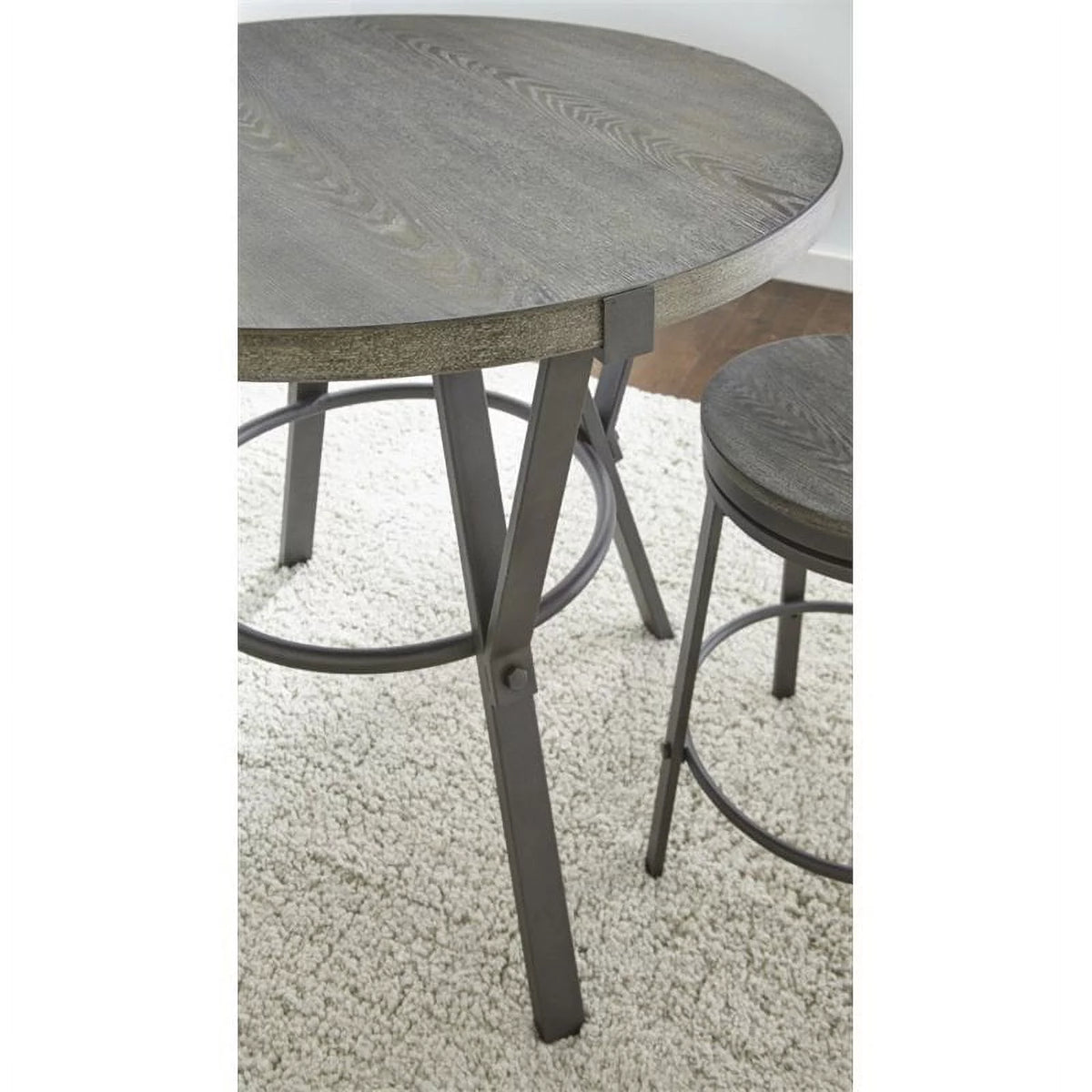 Round Counter Height Dining Table in Gray X287961