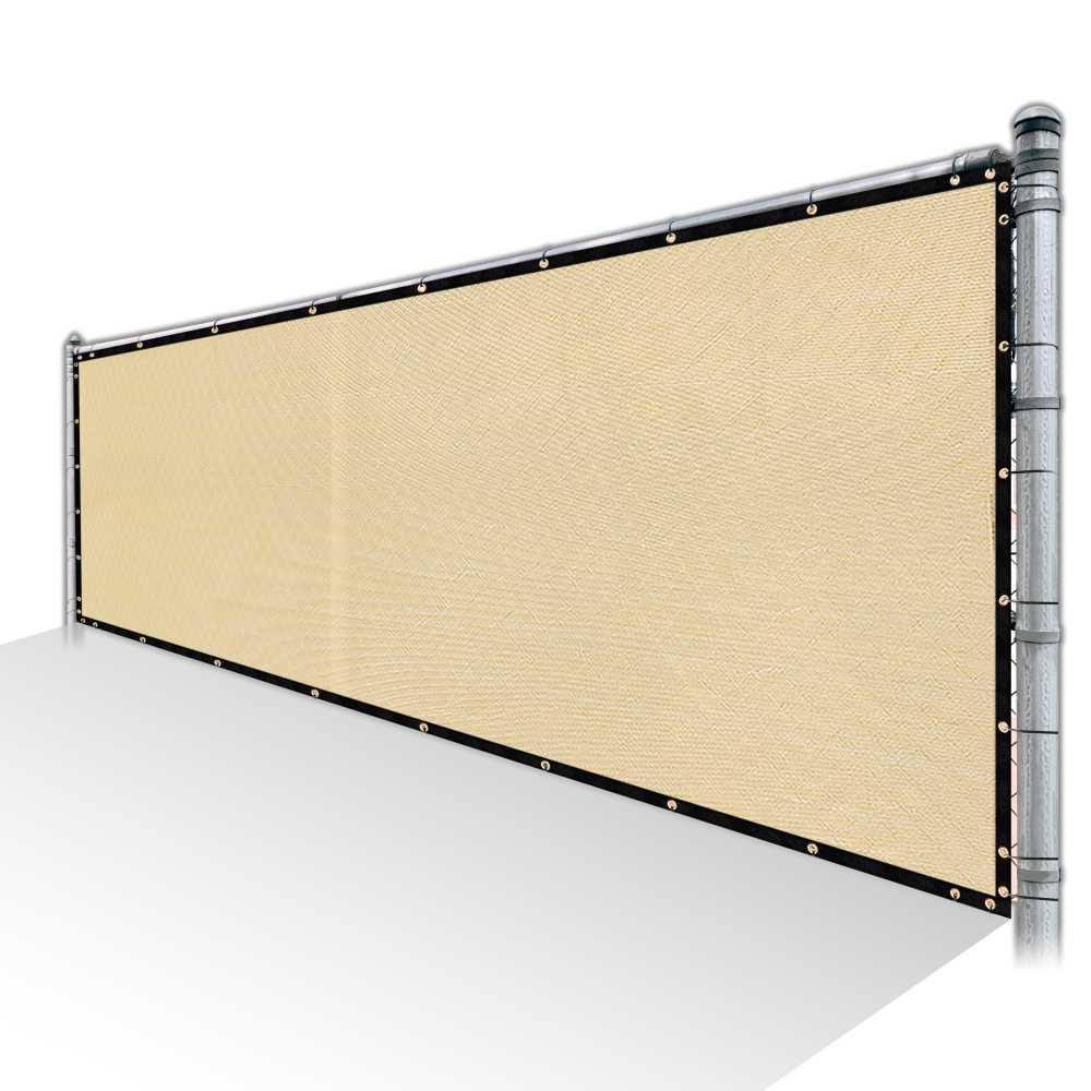 Beige Privacy Fence Screen Mesh with Reinforced Grommets C679
