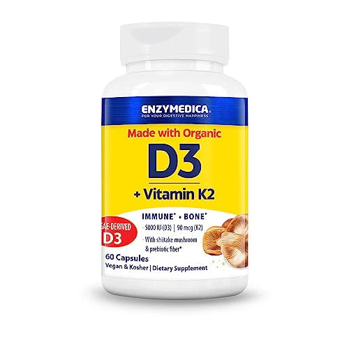 Organic Vitamin D3 + K2 60 Capsules Dietary Supplement U262550