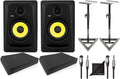 5 Professional Powered Studio Monitor with Speaker Stands, Isolation Foam Pads, Audio Cables and Polishing Cloth S979