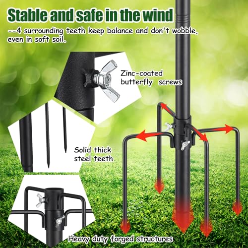 103" Extra Tall Bird Feeder Pole with Anti-Tip Stakes V9564