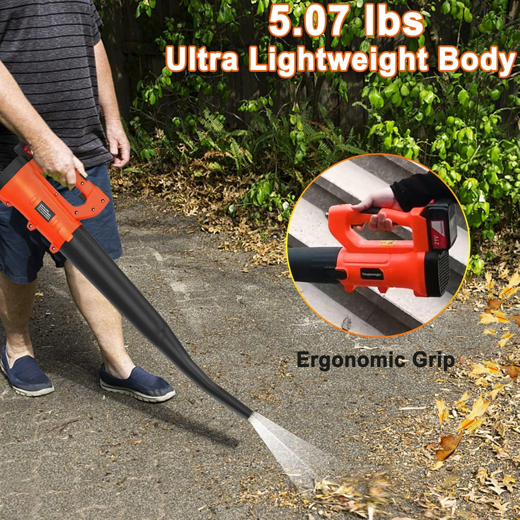 Cordless Electric Leaf Blower with Battery and Charger, 460CFM 170MPH 6 Speeds 21V 3.0AH X853374