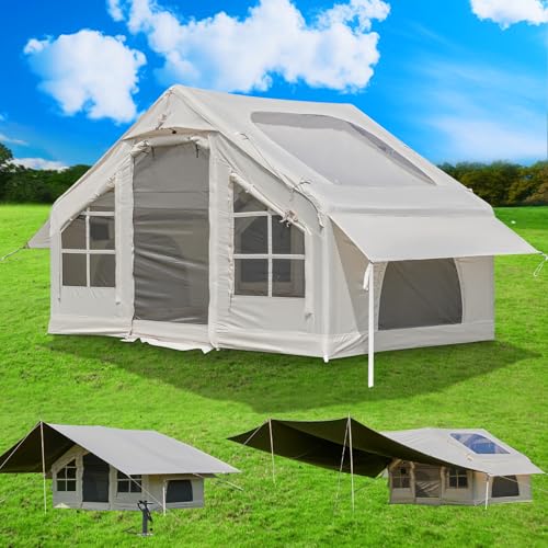 Inflatable Tent with Pump, 4-6 Person Instant Camping Tents, Waterproof with Mesh Windows C63205