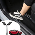 Matte Carbon Fiber Pattern Door Sill Protector Cover ABS 4 pcs F38778