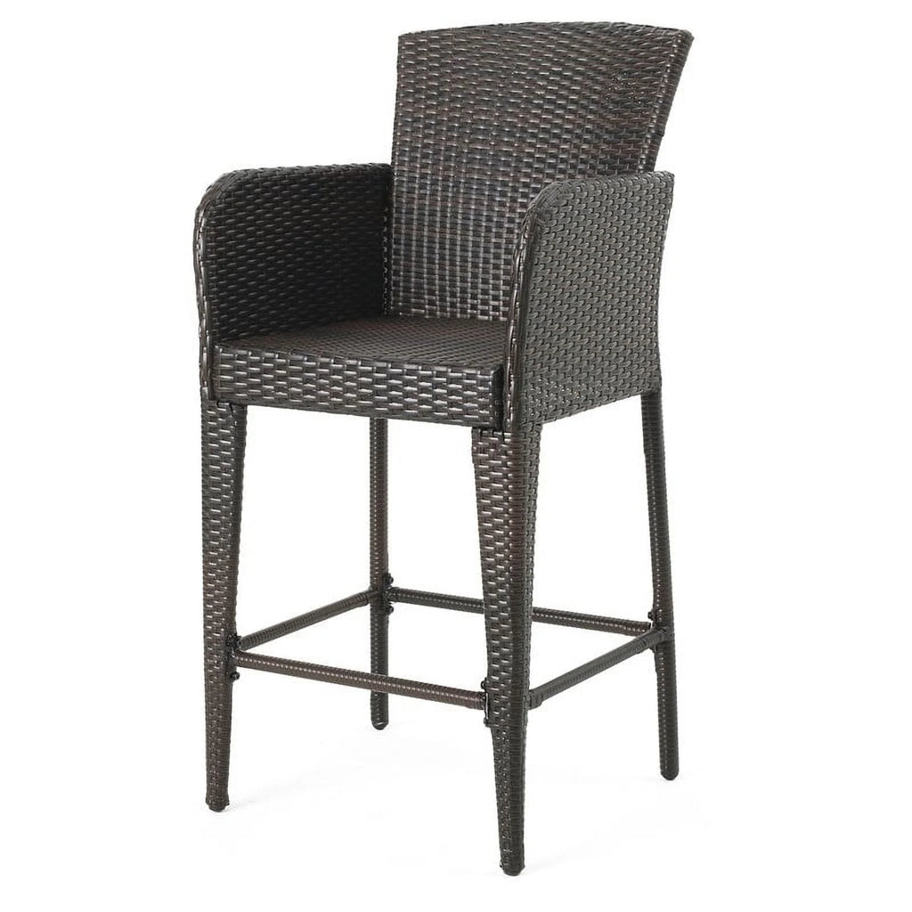 Multi Brown Wicker Barstool Set of 2 L982436