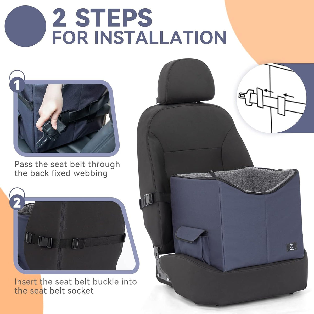 Folding Breathable Dog Booster Car Seat with Carry Bag T681