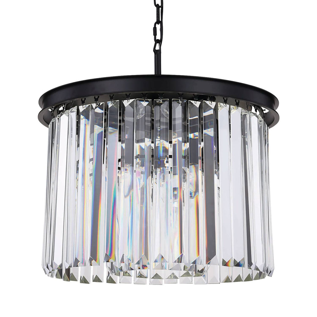6 Light Grey Iron Crystal Prism Luminaires W484907