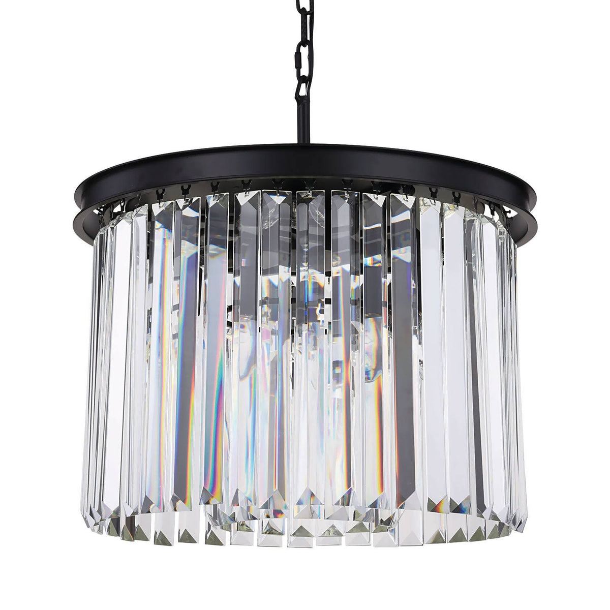 6 Light Grey Iron Crystal Prism Luminaires W484907