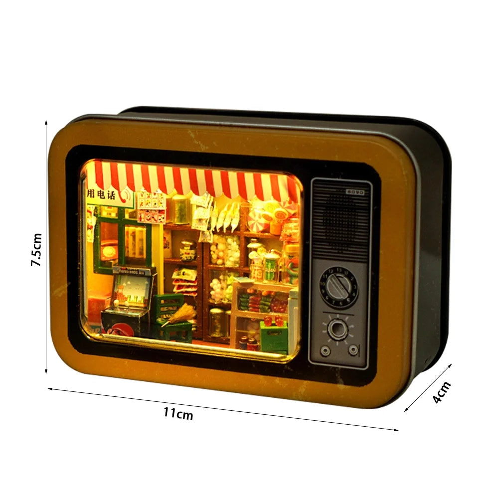 DIY Box Theater Wood Doll House Kit Mini Furniture Casa Roombox Toy P117