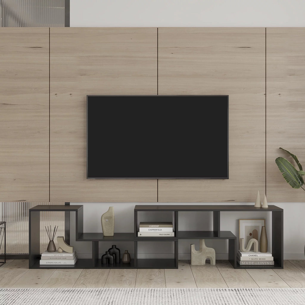 Black L Shape Wood TV Stand 41*17*12 Inch U948514