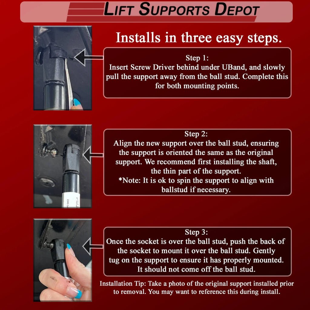 Qty 2 Hood Lift Supports Struts Gas Shock N4441