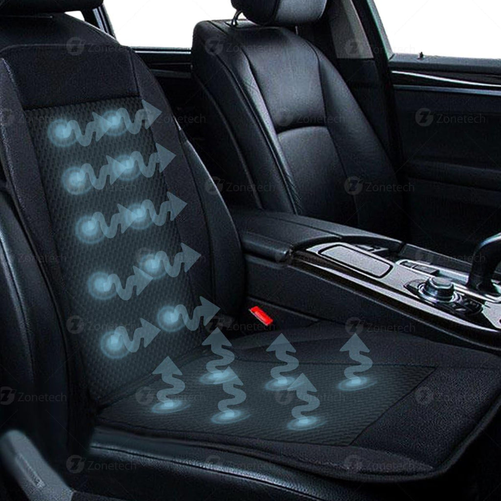 Black 12V Adjustable Cooling Car Seat Cushion X4443