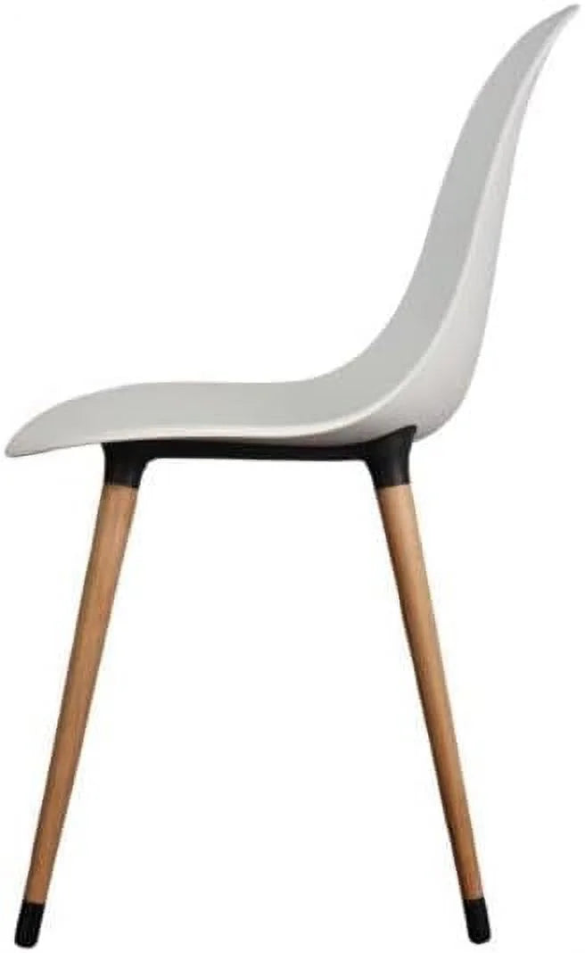 White Plastic Dining Side Chairs Set of 4 A22546