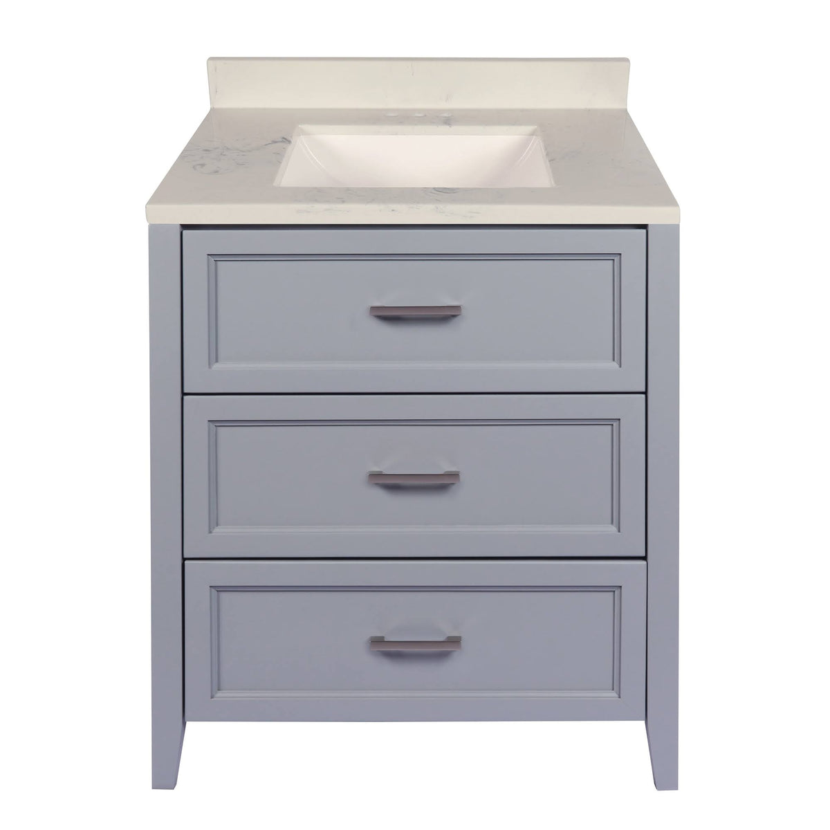 Espresso Bath Vanity with White Cultured Marble Top with Backsplash Z469