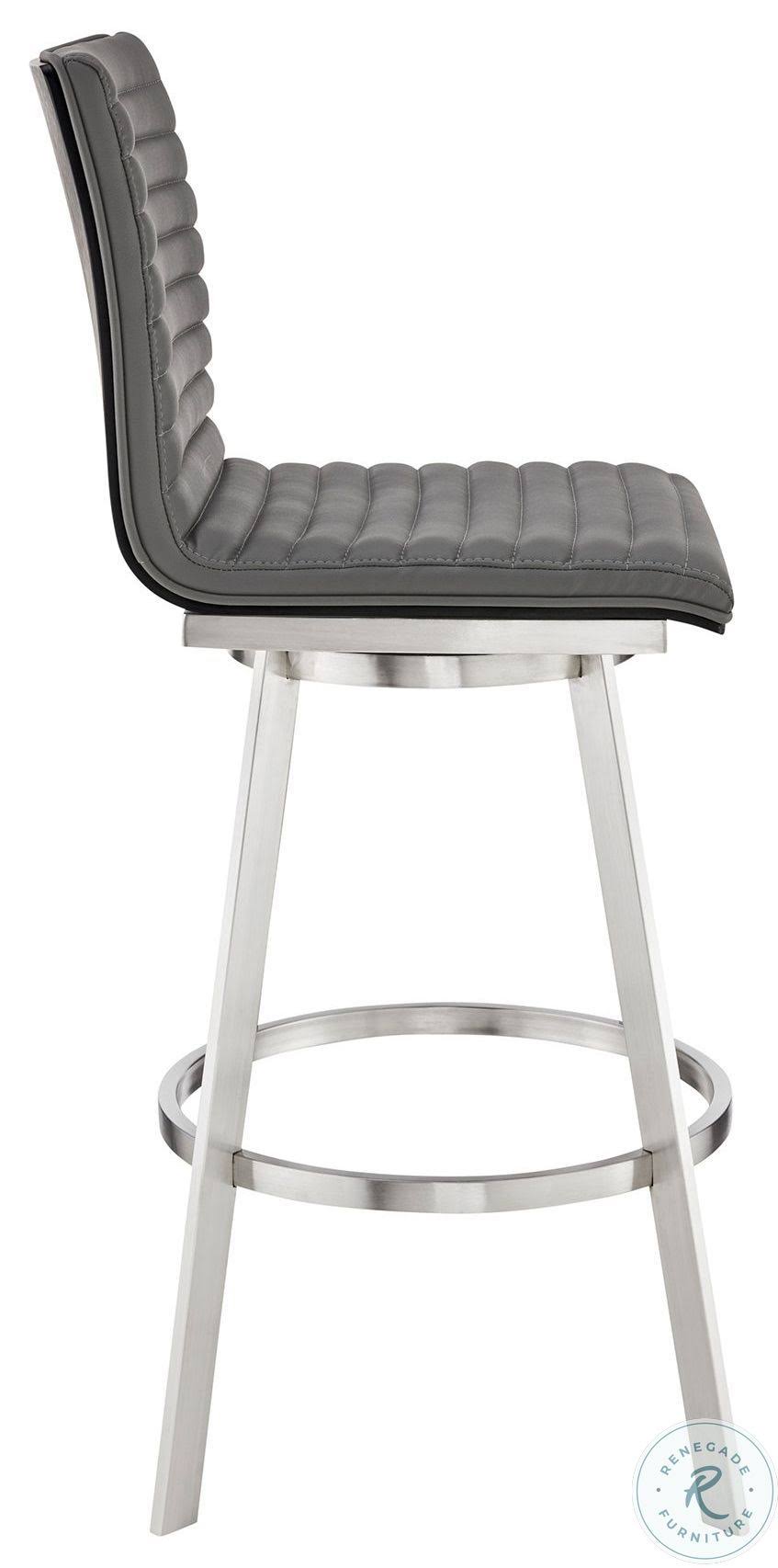 Gray Faux Leather Swivel Counter Height Stool P77159