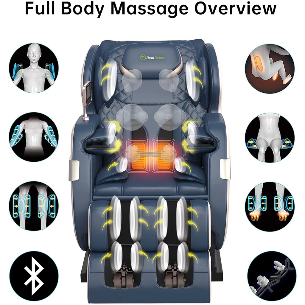 Blue Zero Gravity Shiatsu Massage Chair H15875
