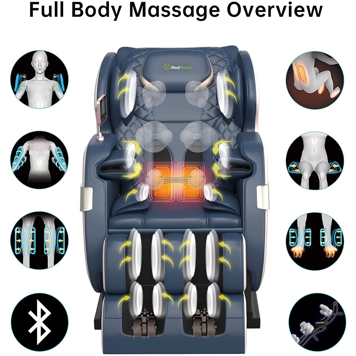 Blue Zero Gravity Shiatsu Massage Chair H15875