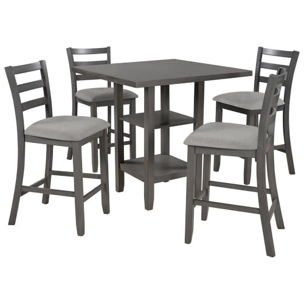 5 Piece Wooden Counter Height Dining Set L894680