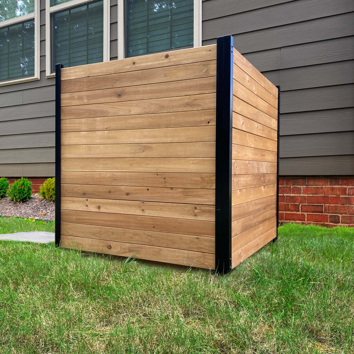 Outdoor Wood Privacy Screen Enclosure 42in H x 38in W 2 Panels B5726