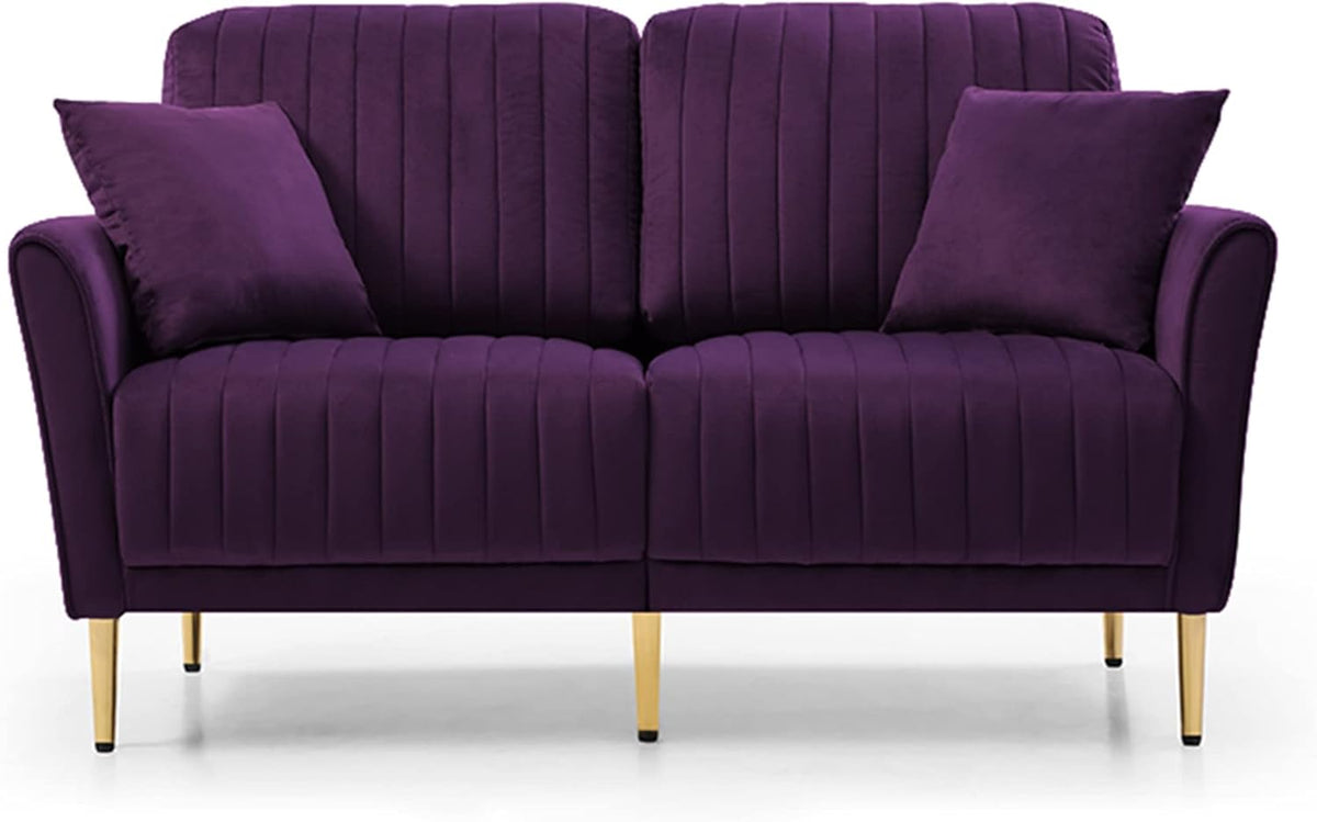 3-Piece Velvet Purple Sectional Sofa Set G1076