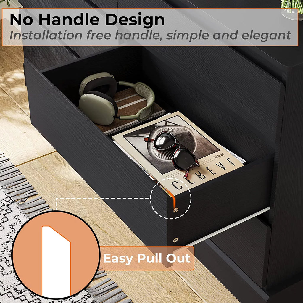 Black 6 Drawer Double Dresser L739531