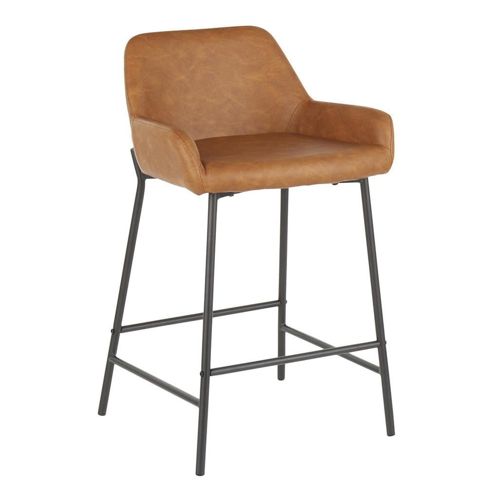 Set of 2 Faux Leather Counter Stools U37412