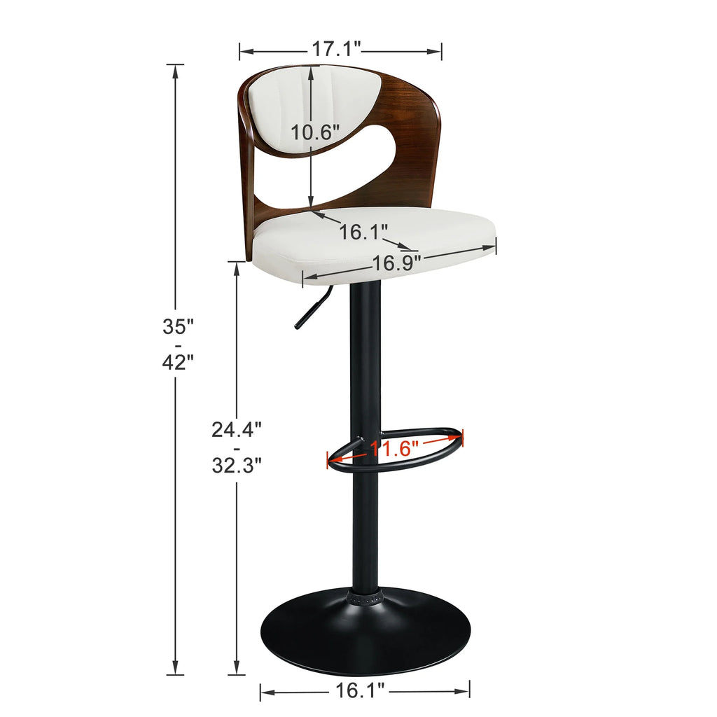 White Adjustable Swivel Bar Stools Set of 4 M65318