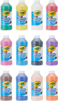 Assorted 16 oz Washable Paint, 12 per Set X44129