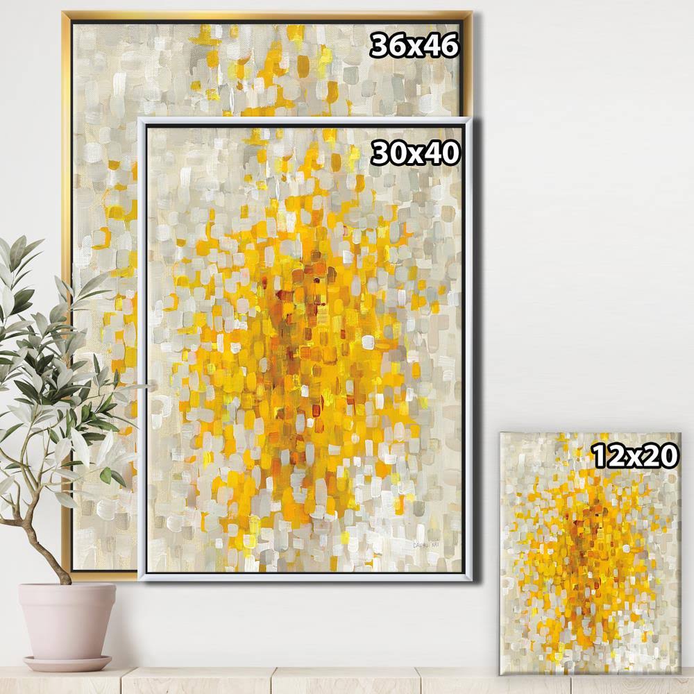 Yellow Explosion Blocks Framed Canvas, 16 inch x 32 inch F5130