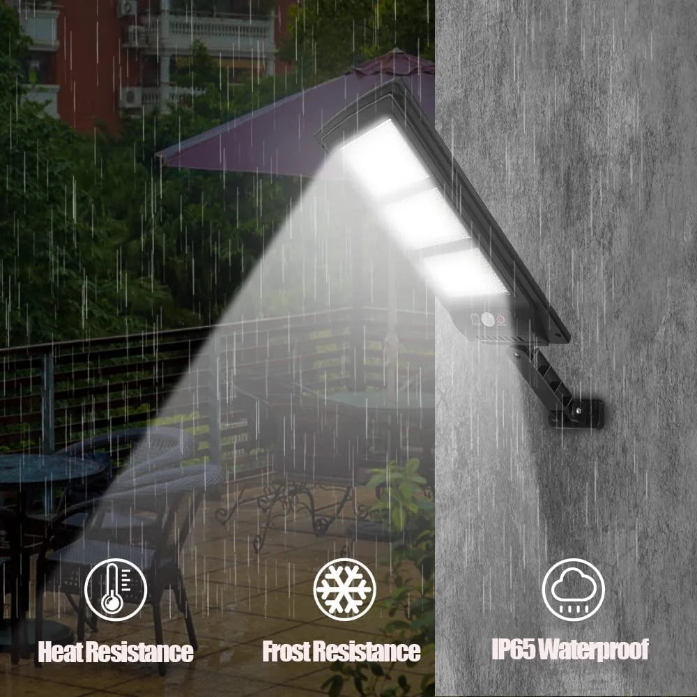 4 Pack Solar Street Lights Outdoor 180 LED Motion Sensor Flood Light with 3 Lighting Modes J21192