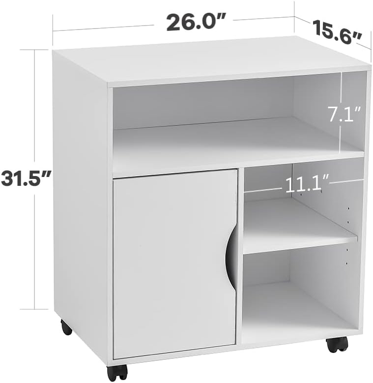 Mobile File Cabinet with Wheels and 3 Open Shelves G83995
